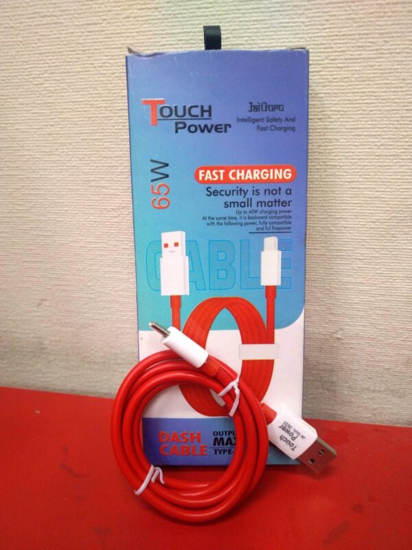 TC - Vooc/Dash Fast Charging Cable 65Watt 6Amp (Box Packing, 1 Year Warranty, No Flash Supported)