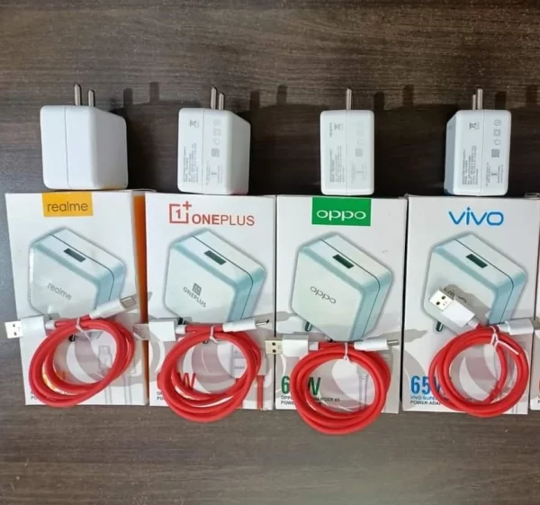 120 Watt Realme /oppo/vivo/oneplus Type Charger With Cable (Box Packing, 6 Month Warranty)